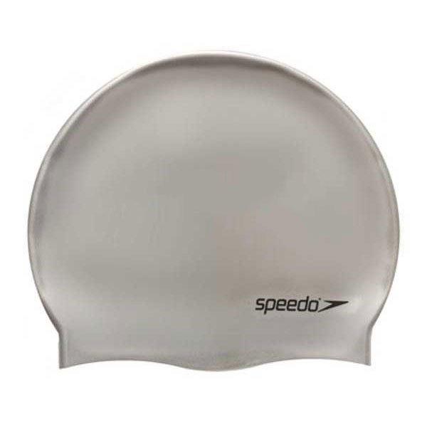 speedo plain flat silicone swimming cap gris