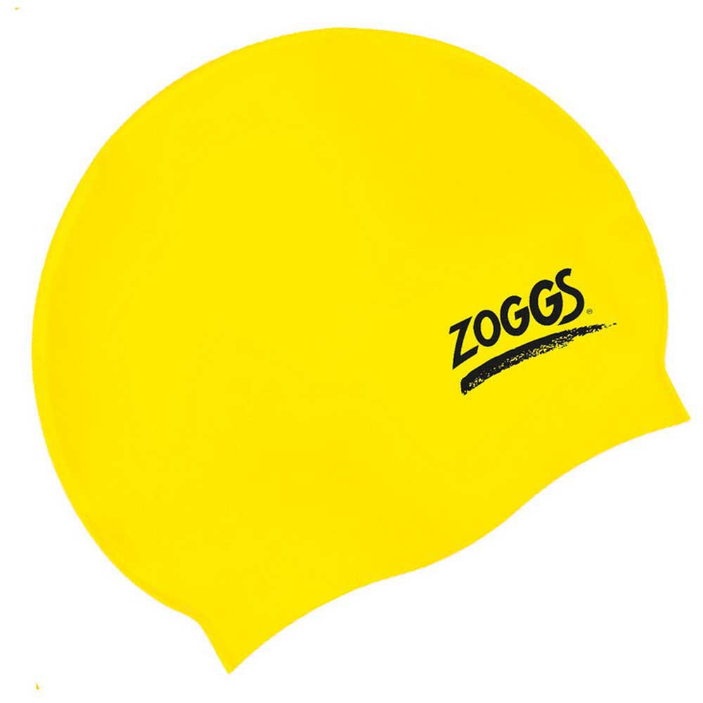 zoggs silicone plain swimming cap jaune
