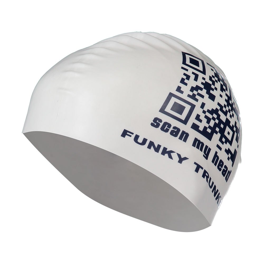 funky trunks silicone swimming cap blanc