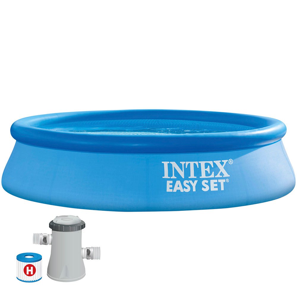 intex easy set with filter cartridge pump 305x61 cm pool bleu 305 x 61 cm