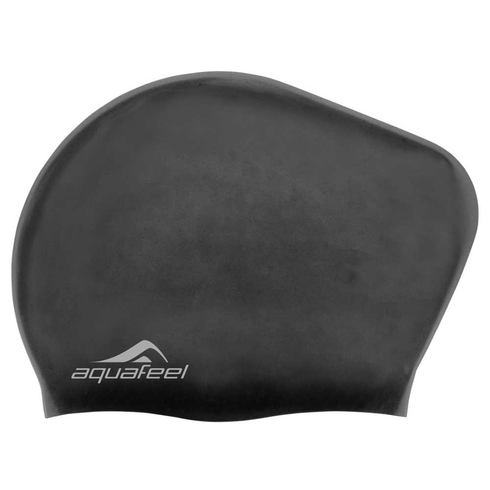 aquafeel long hair silicone swimming cap noir