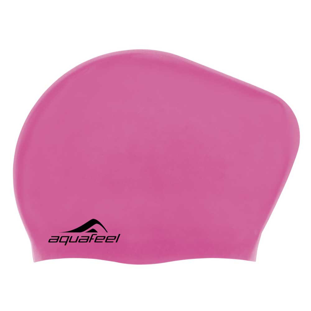 aquafeel long hair silicone swimming cap rose