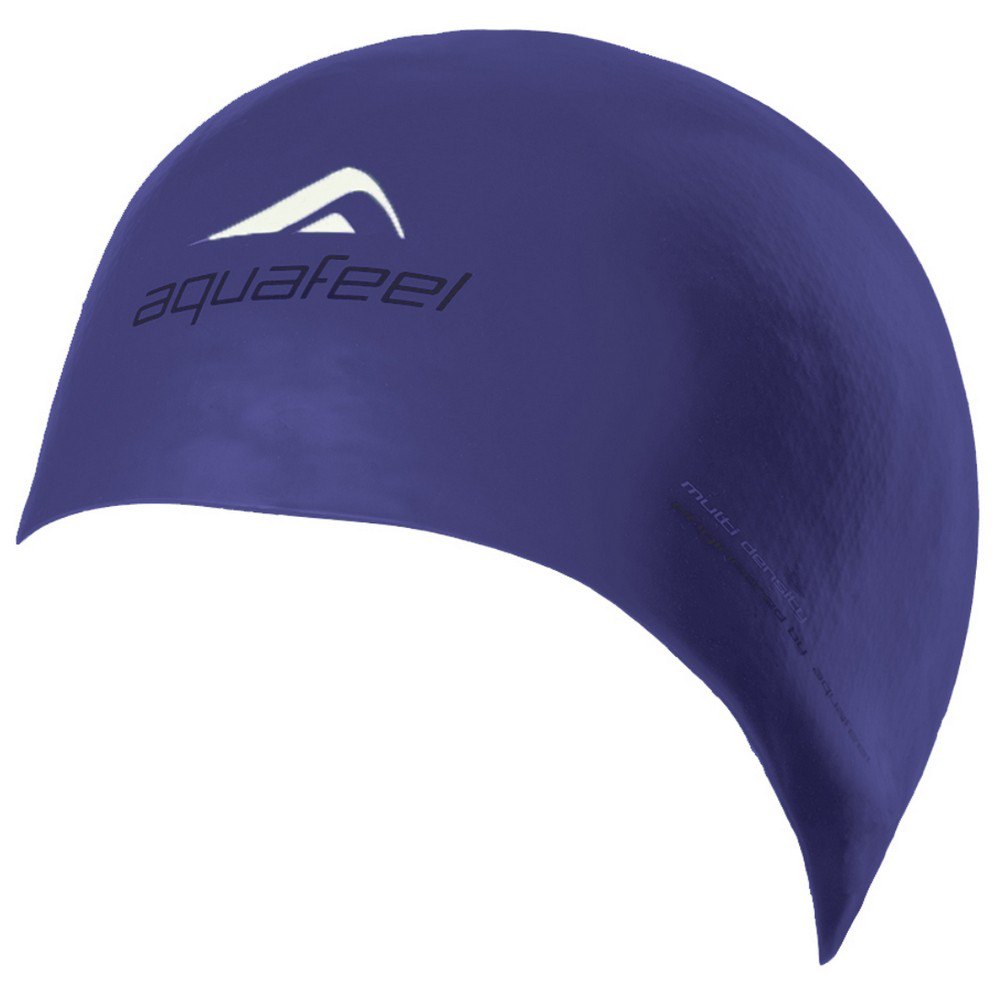 aquafeel silicone swimming cap bleu