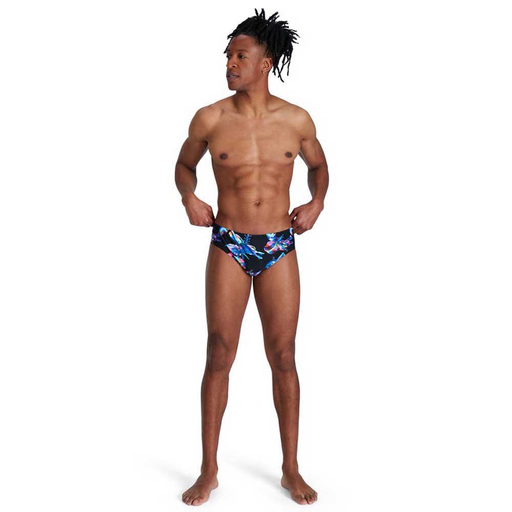 speedo bio-illuminate 8 cm allover swimming brief bleu uk 28 homme