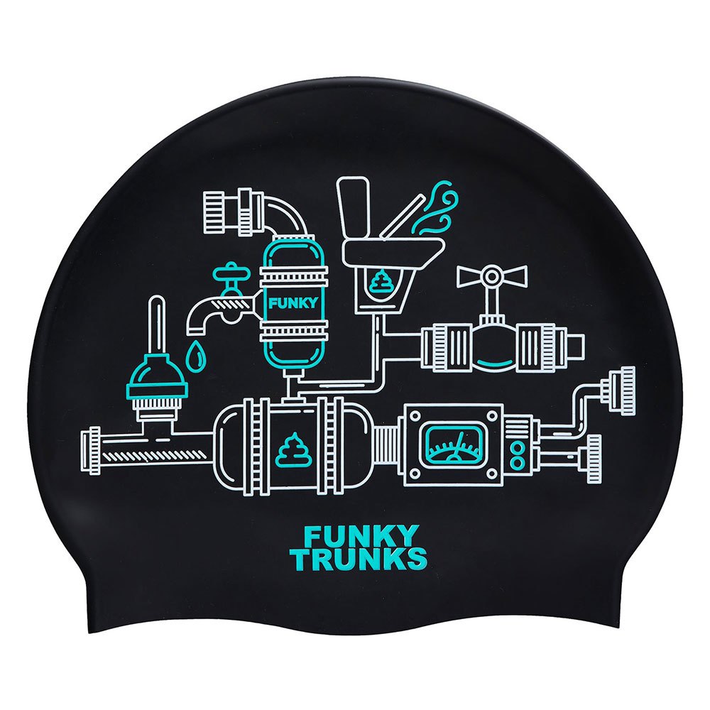 funky trunks silicone pooped swimming cap bleu