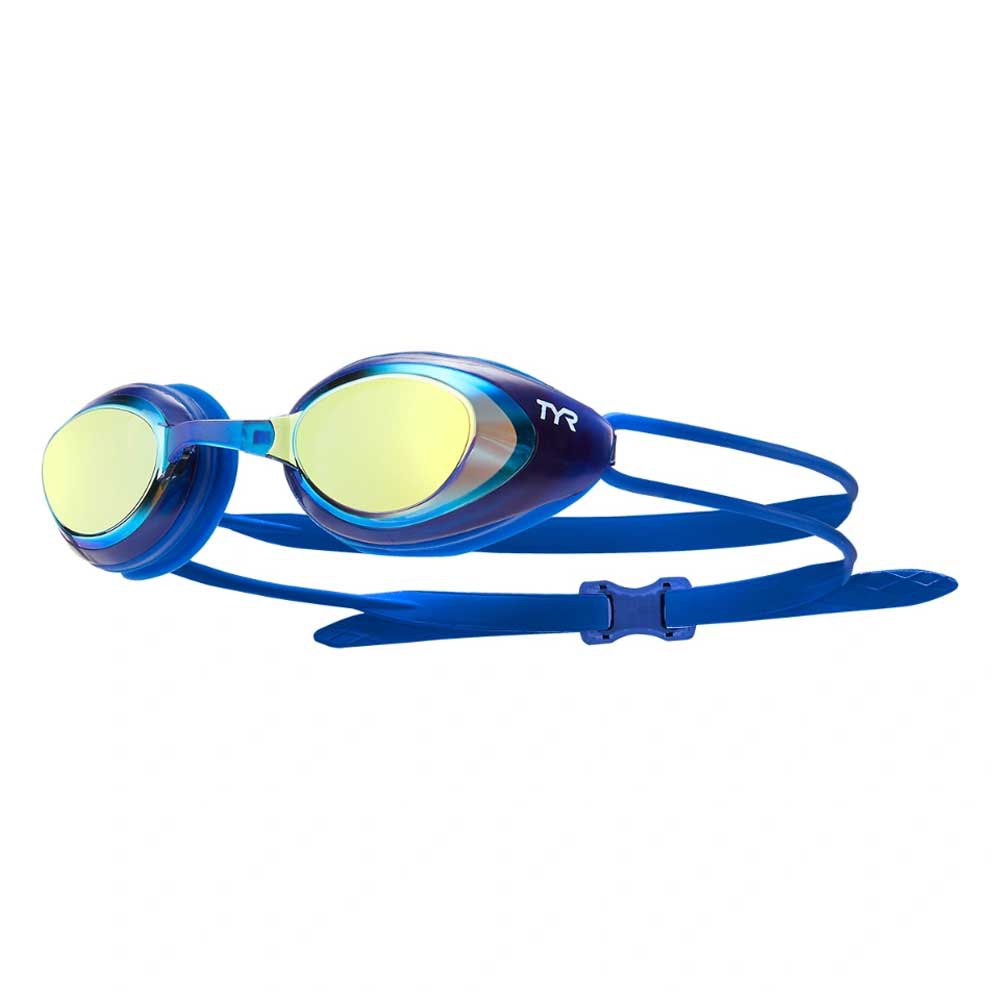 tyr blackhawk mirrored racing swimming goggles bleu