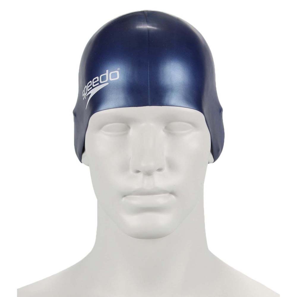 speedo plain moulded junior swimming cap bleu