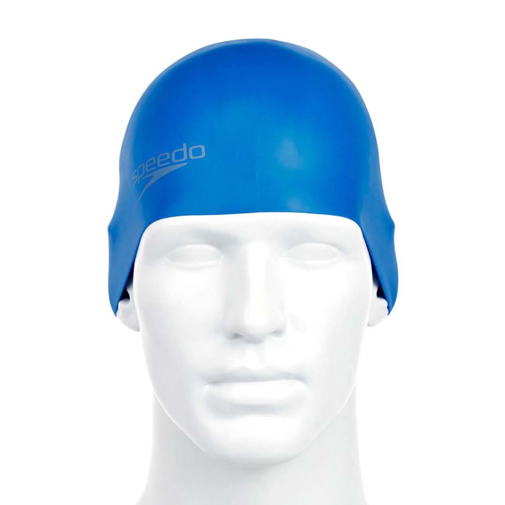 speedo plain moulded neon swimming cap bleu