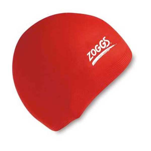 zoggs silicone plain swimming cap rouge