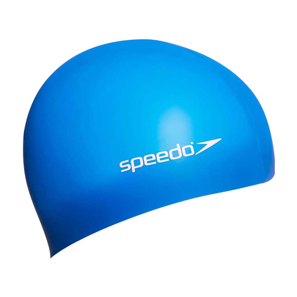 speedo plain flat silicone junior swimming cap bleu