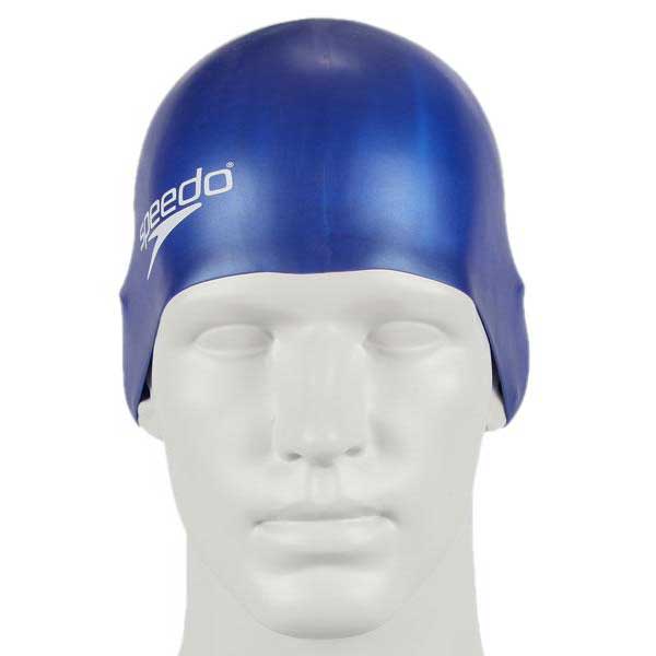 speedo plain moulded silicone junior swimming cap bleu