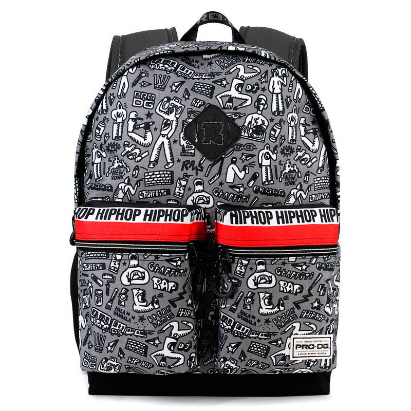 karactermania pro dg hip hop adaptable front pockets 30 cm backpack gris