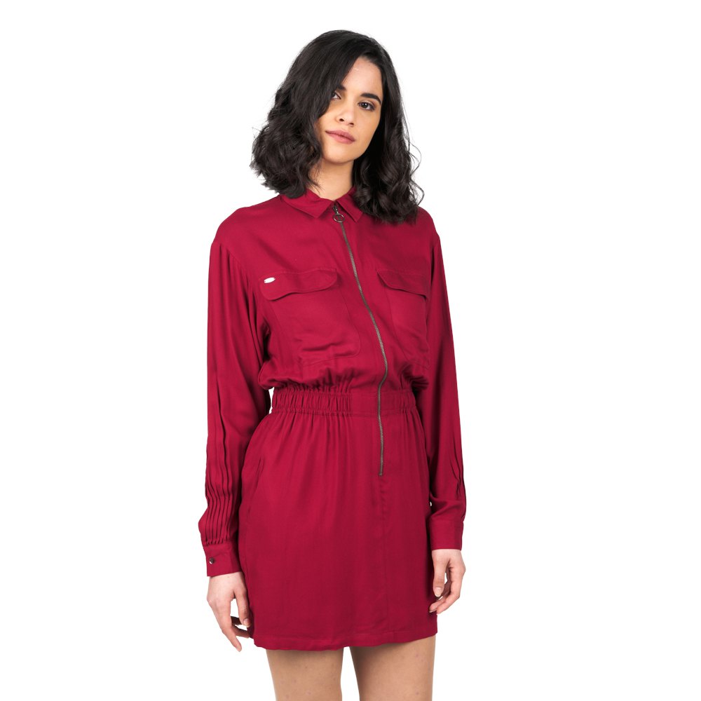oxbow n2 dona shirt zipped dress rouge 0 femme