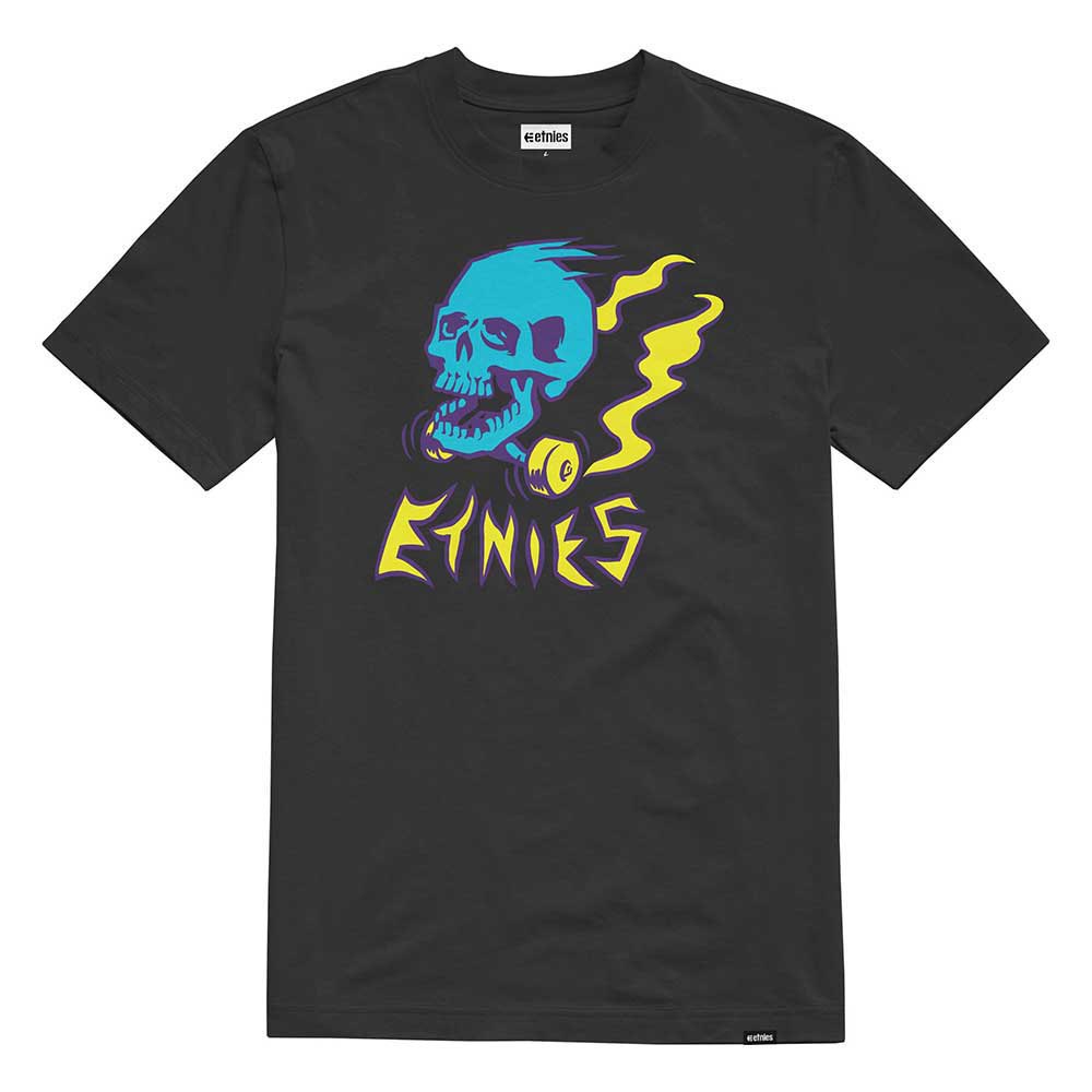 etnies skull skate youth short sleeve t-shirt noir l