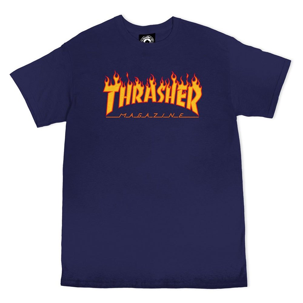 thrasher flame short sleeve t-shirt orange l homme