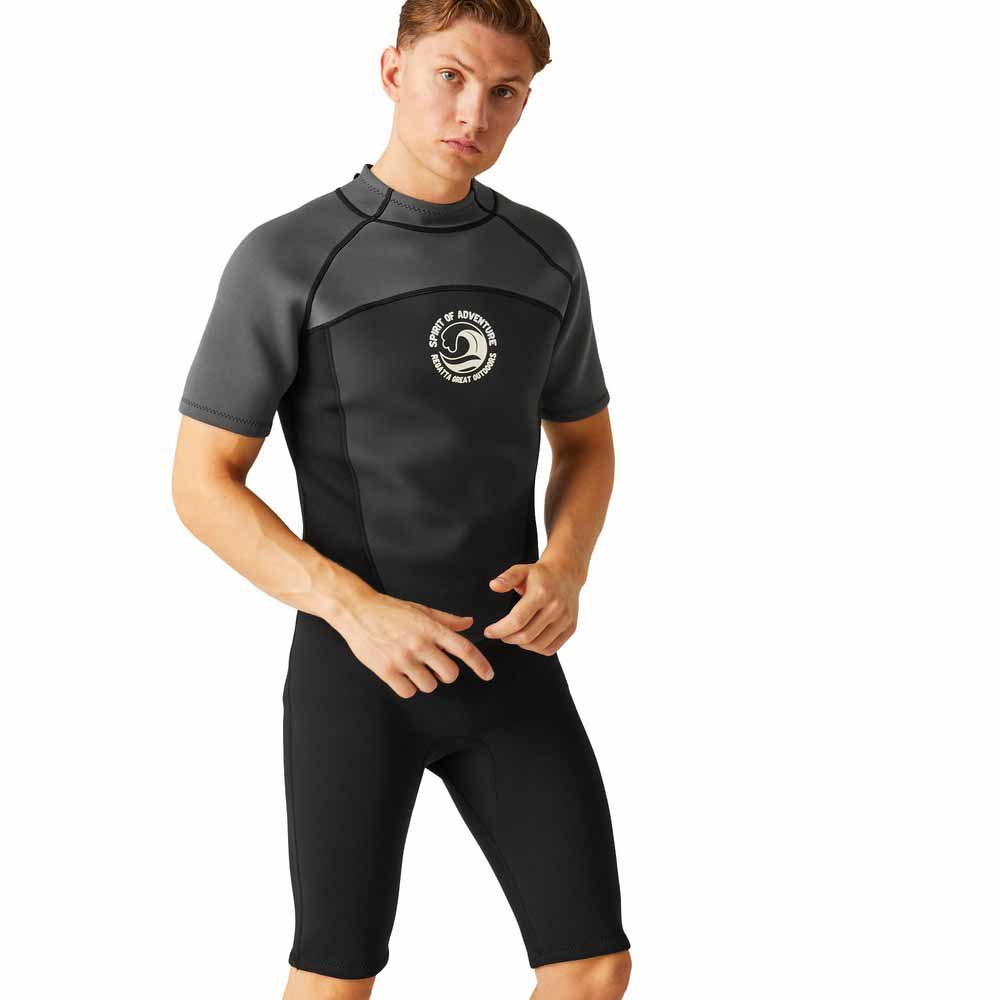 regatta short sleeve back zip suit noir s-m