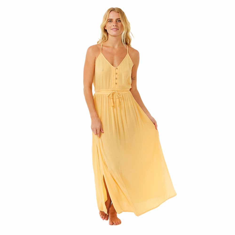 rip curl classic surf maxi sleeveless dress jaune xs femme