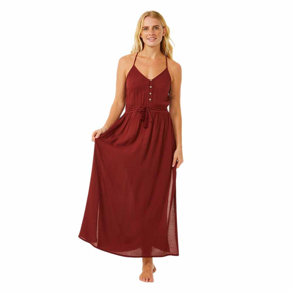 rip curl classic surf maxi sleeveless dress rouge s femme