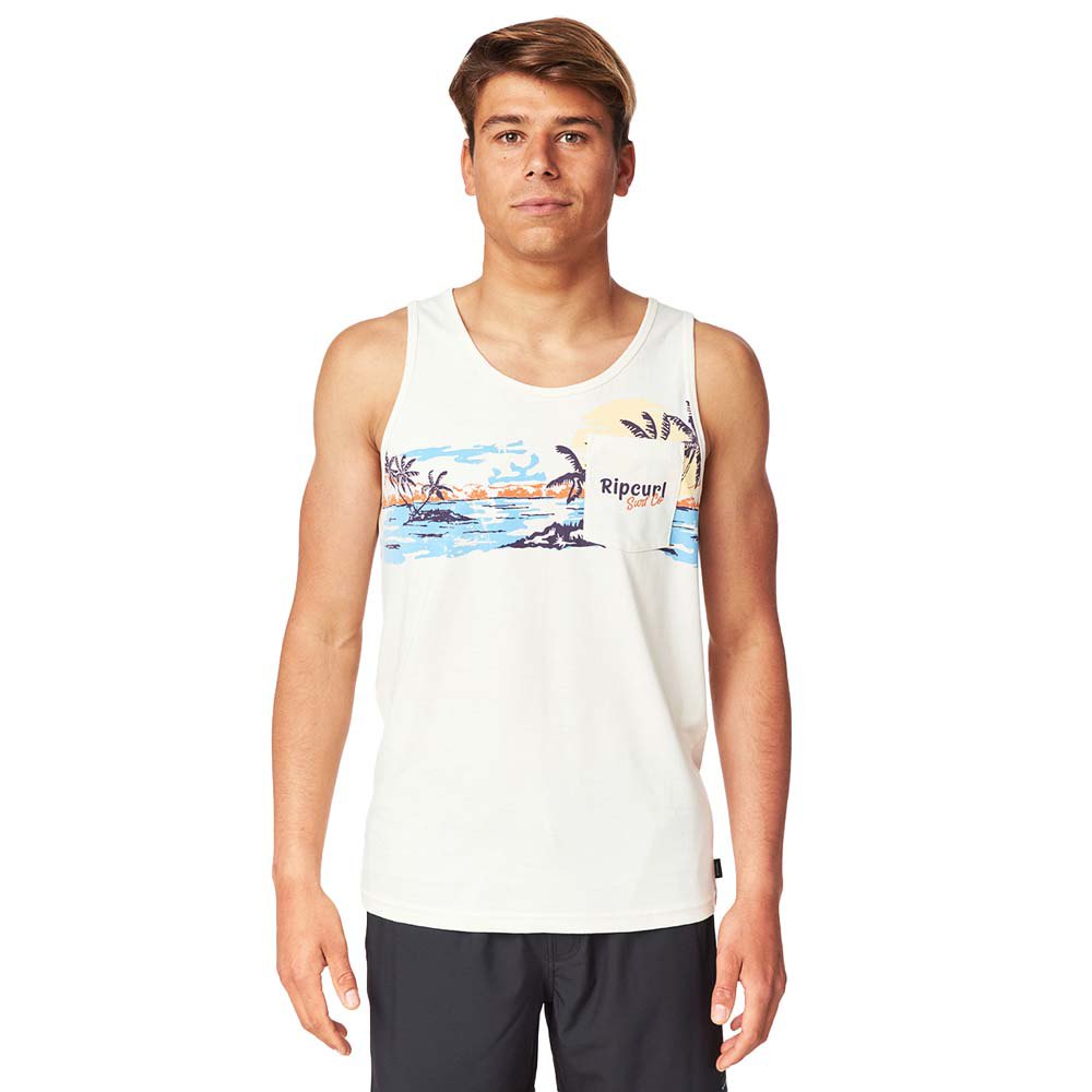rip curl busy session sleeveless t-shirt blanc s homme