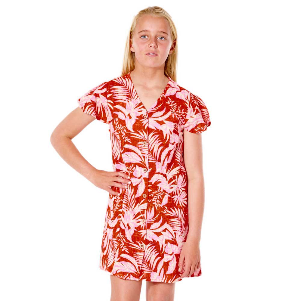 rip curl sun rays mini short sleeve dress rouge 12 years fille