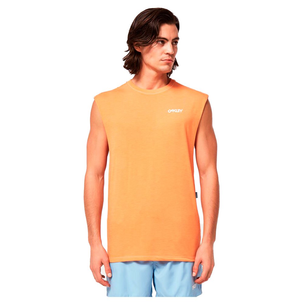 oakley apparel classic b1b sleeveless t-shirt orange xl homme