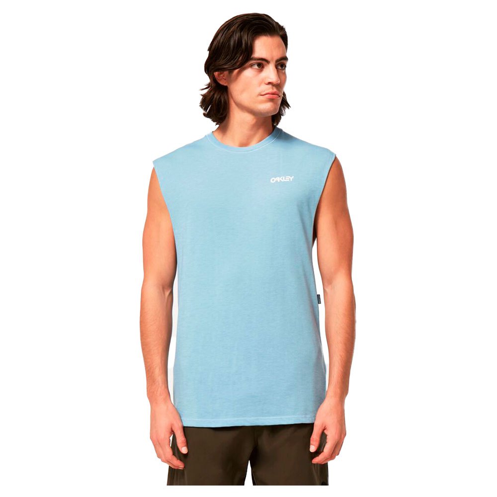 oakley apparel classic b1b sleeveless t-shirt bleu m homme