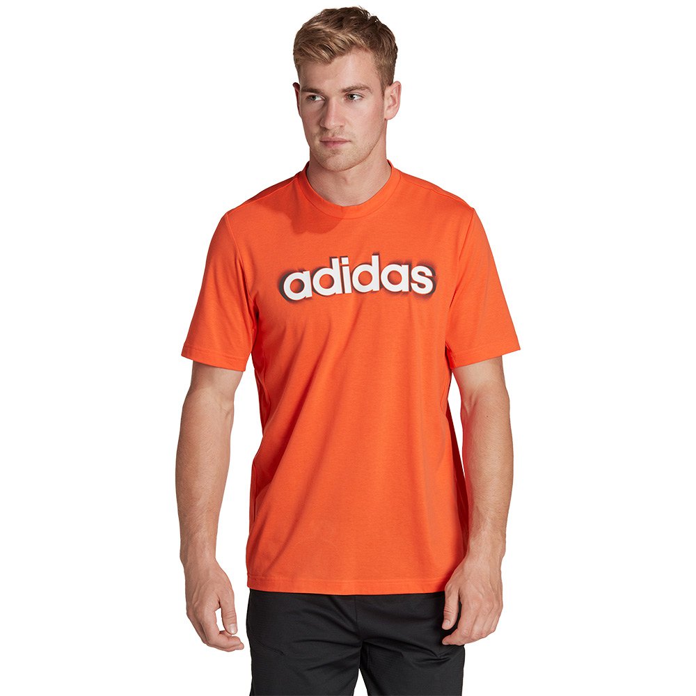 Adidas Aeroready Workout Silicone Print Linear Logo Short Sleeve T-shirt Orange M / Regular Man
