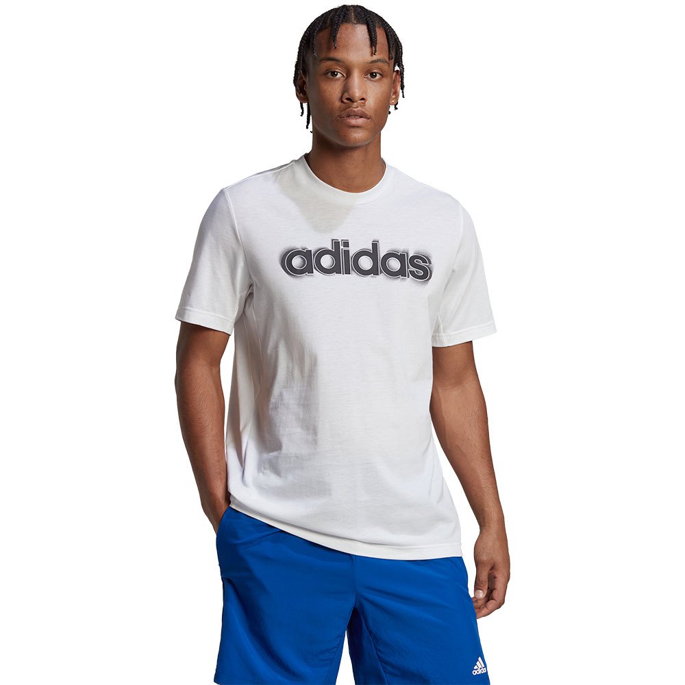 Adidas Aeroready Workout Silicone Print Linear Logo Short Sleeve T-shirt White 2XL / Regular Man