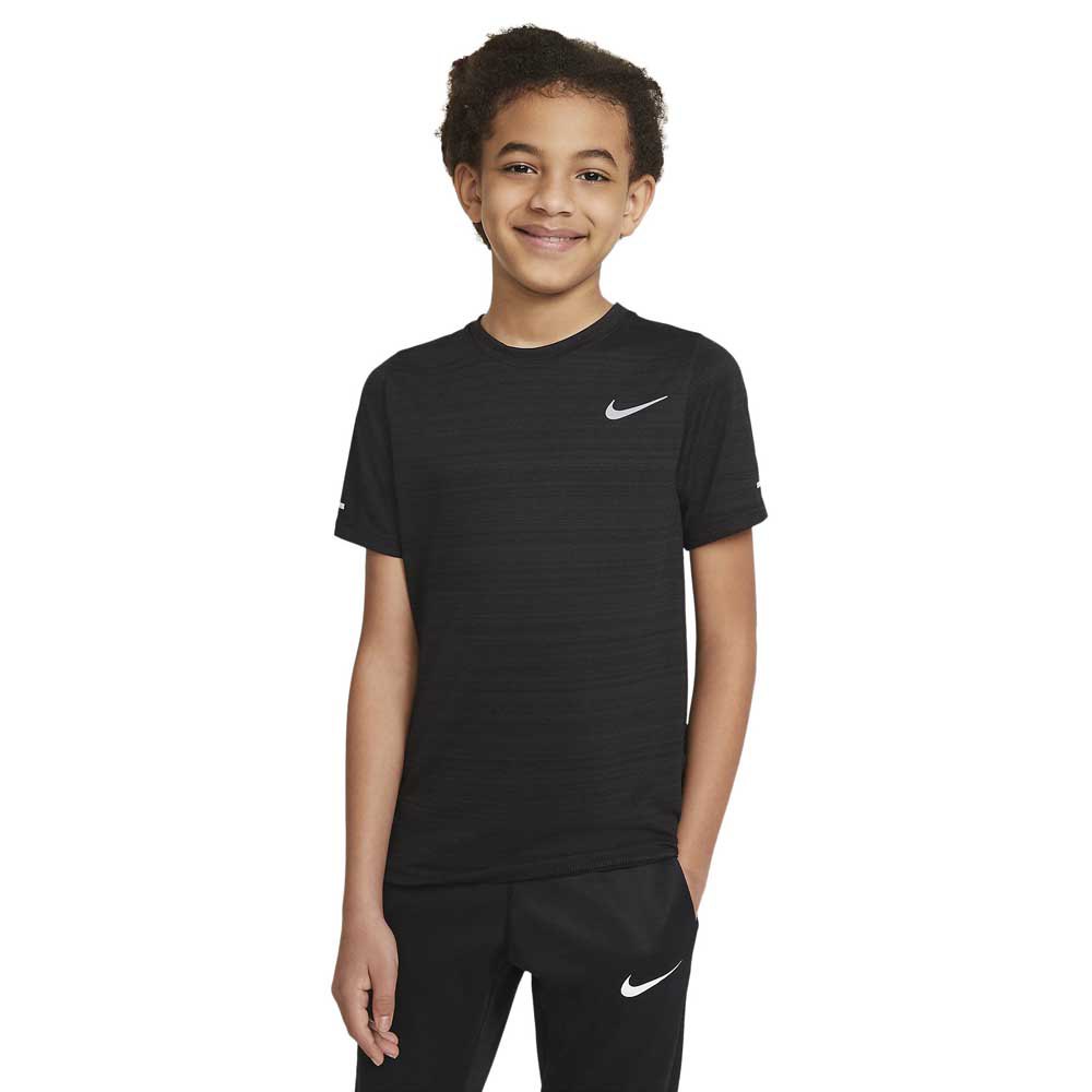 Nike Dri-fit Miler Short Sleeve T-shirt Black 8-9 Years Boy