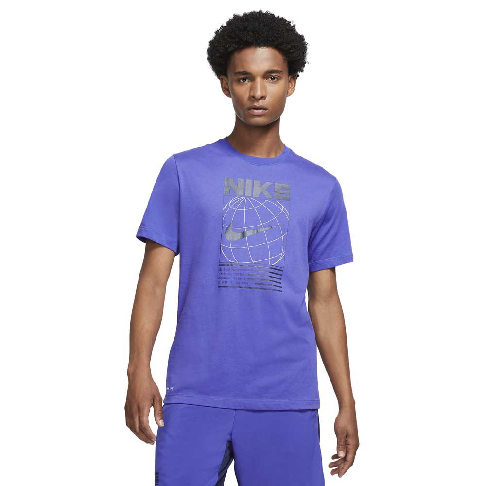 Nike Dri Fit Short Sleeve T-shirt Blue M Man