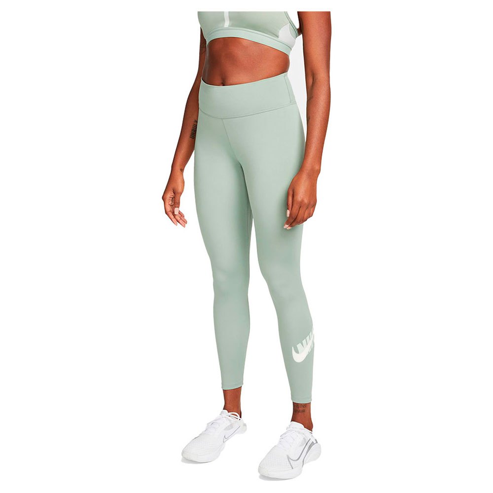 Nike Dri Fit One Icon Clash Mid-rise Graphic Leggings Green L Woman