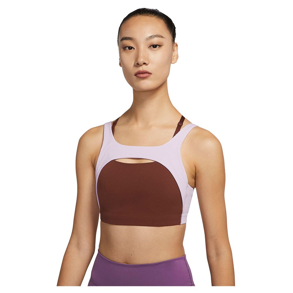 Nike Yoga Indy Light Support Sports Bra Brown XS Woman