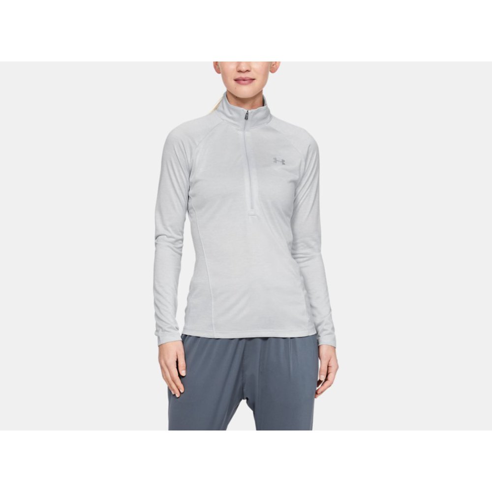 Under Armour Tech™ Twist Half Zip Long Sleeve T-shirt Grey L Woman