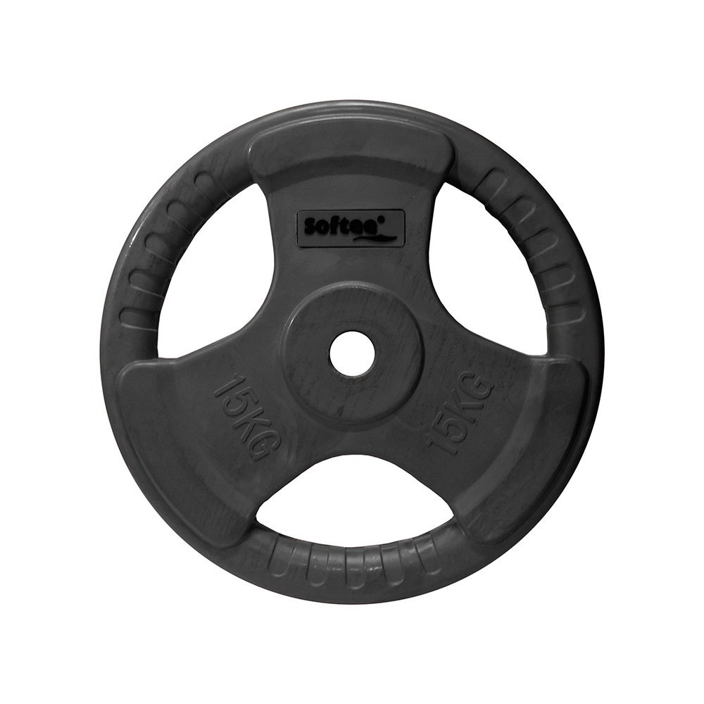 Softee Rubber Coated Weight Plate 15kg Black 15 kg