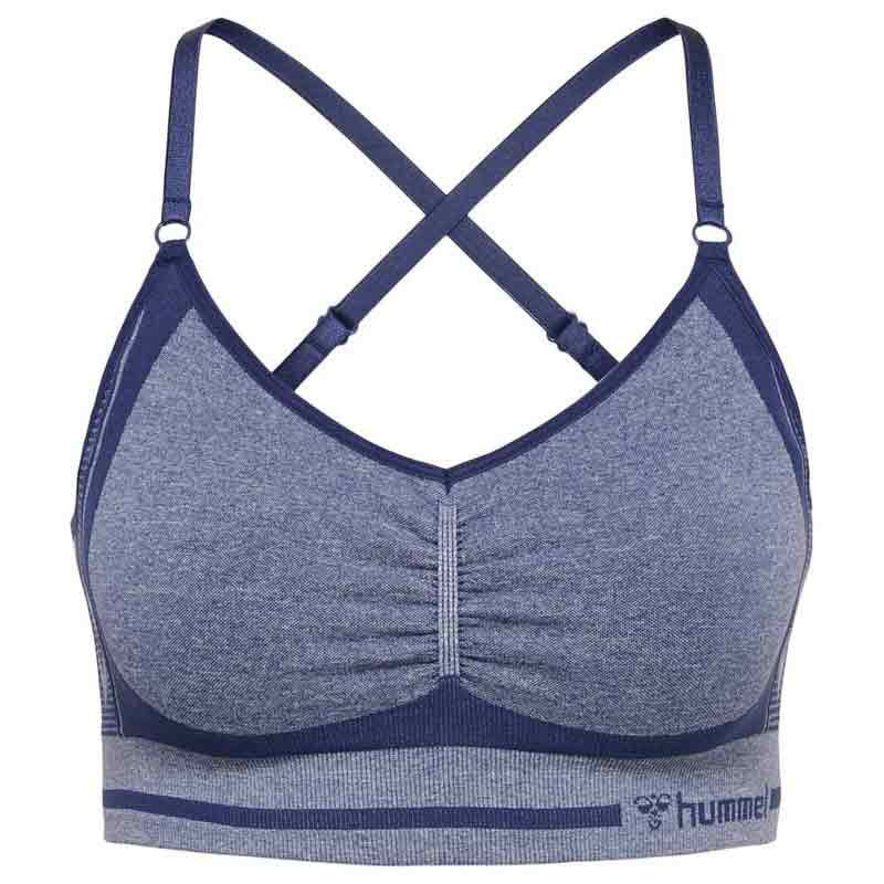 Hummel Lulu Scrunch Sports Top High Support Seamless Blue S Woman