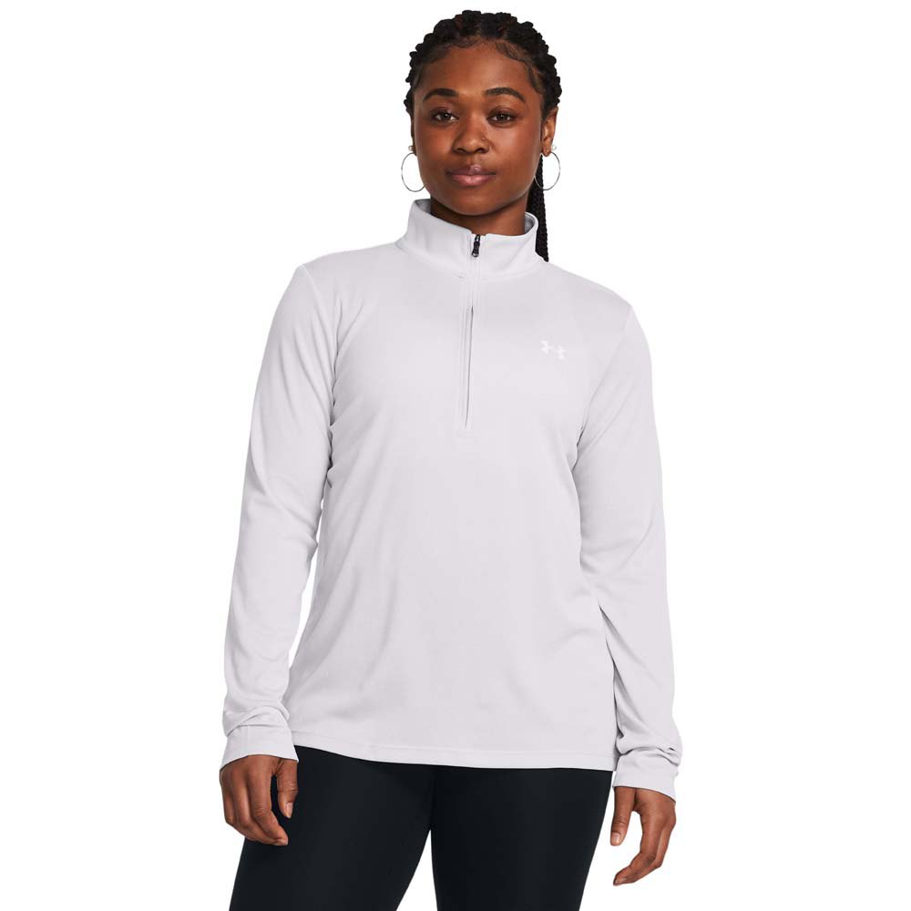 Under Armour Tech Textured Half Zip Sweatshirt White L Woman