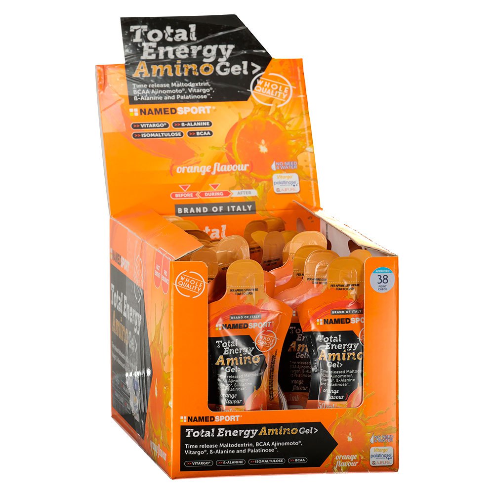 Named Sport Total Energy Amino 50ml 32 Units Orange Energy Gels Box Orange,Black