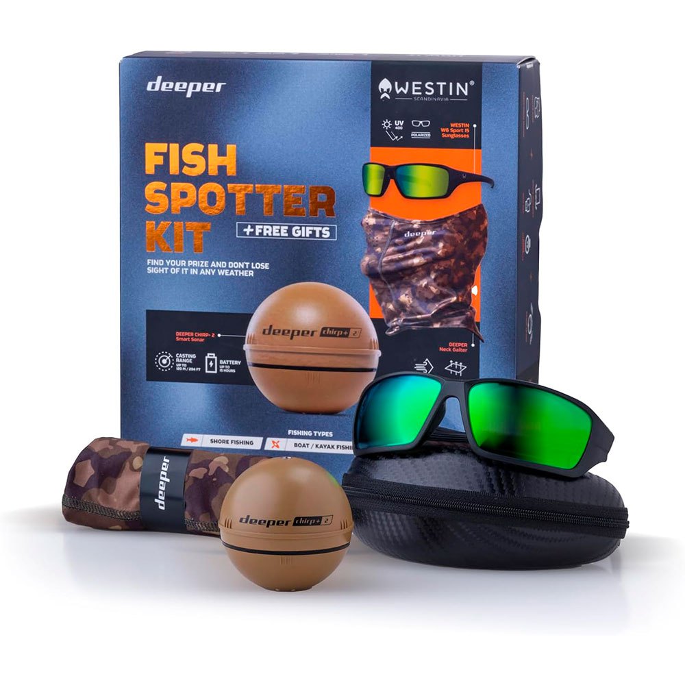 Deeper Smart Sonar Chirp+ 2 Pack X Westin Fishfinder Golden CAT0-3