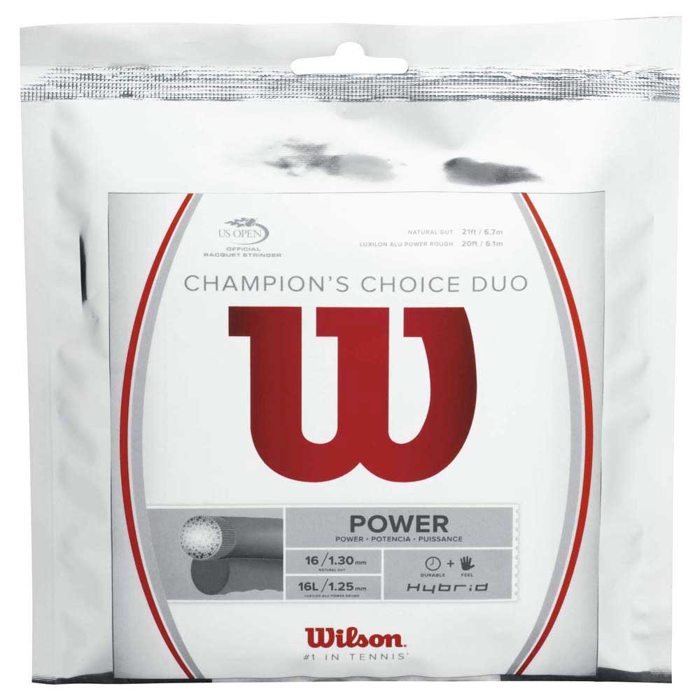 Wilson Champions Choice Duo Hybrid 12.2 M Tennis Single String Silver 1.30 mm / 1.25 mm