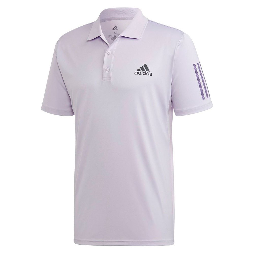 Adidas Club 3 Stripes Short Sleeve Polo Shirt White S Man