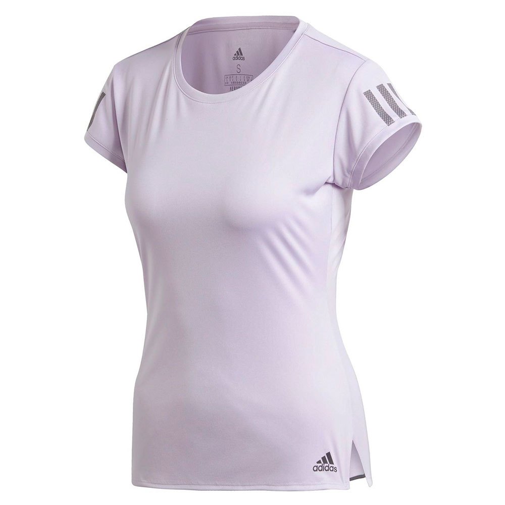 Adidas Club 3 Stripes Short Sleeve T-shirt White S Woman