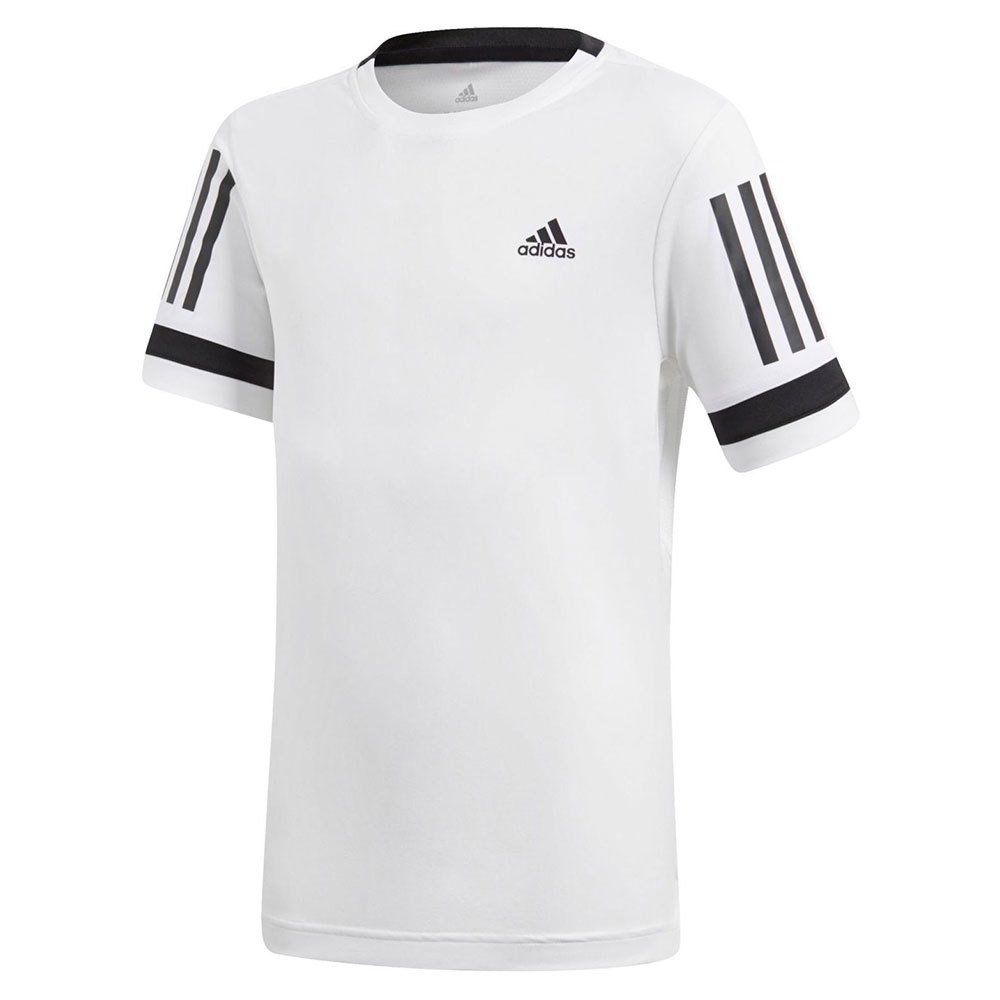 Adidas Club 3 Stripes Short Sleeve T-shirt White 7-8 Years Boy