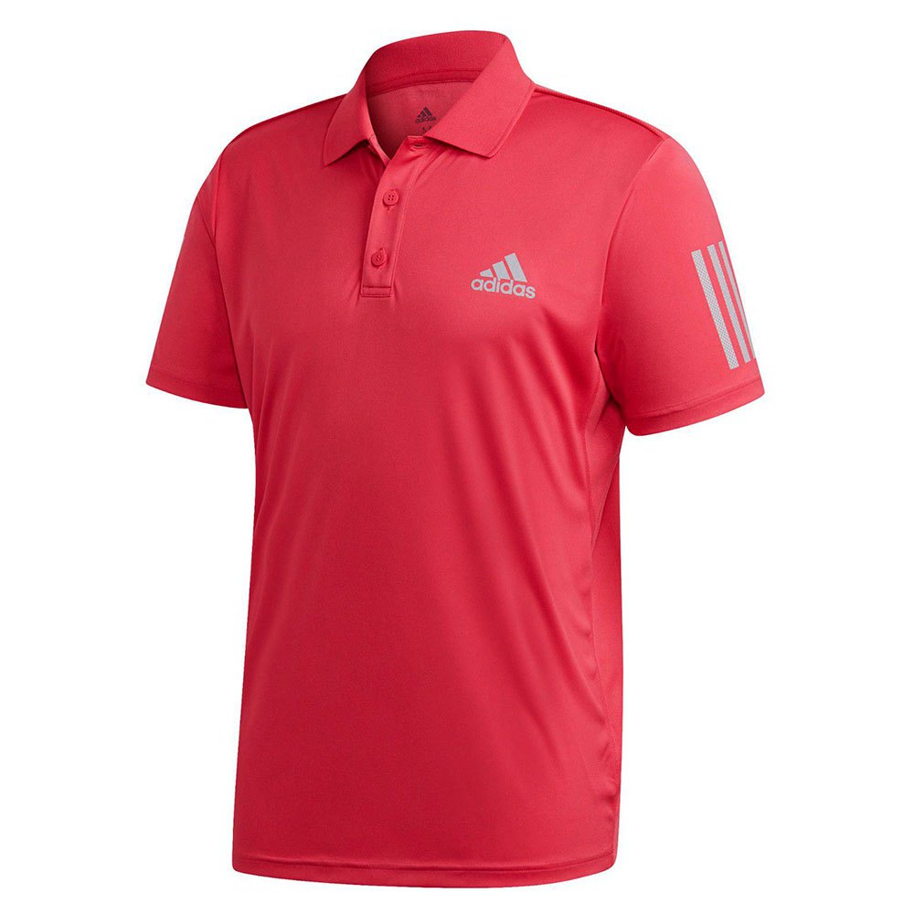 Adidas Club 3 Stripes Short Sleeve Polo Shirt Pink XS Man