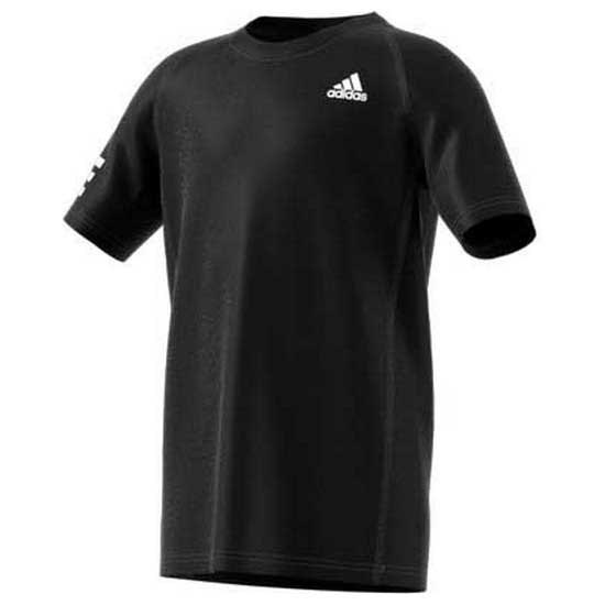 Adidas Badminton Club 3 Stripes Short Sleeve T-shirt Black 9-10 Years Boy