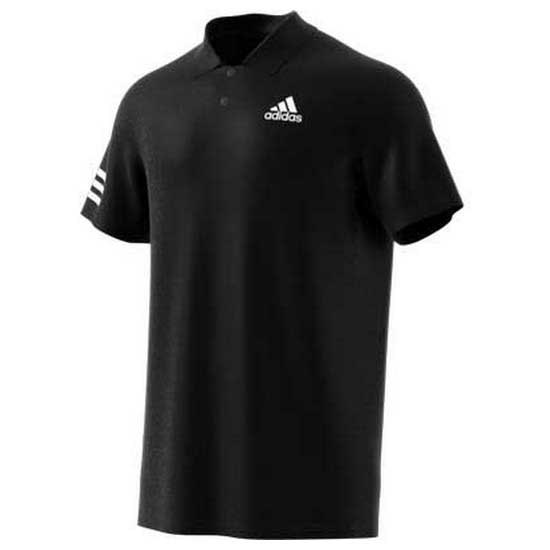 Adidas Badminton Club 3 Stripes Short Sleeve Polo Shirt Black L Man