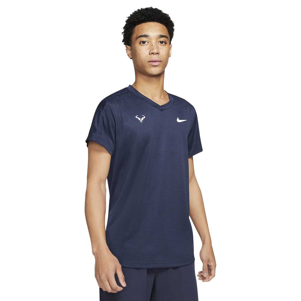 Nike Court Rafa Challenger Short Sleeve T-shirt Blue XL Man