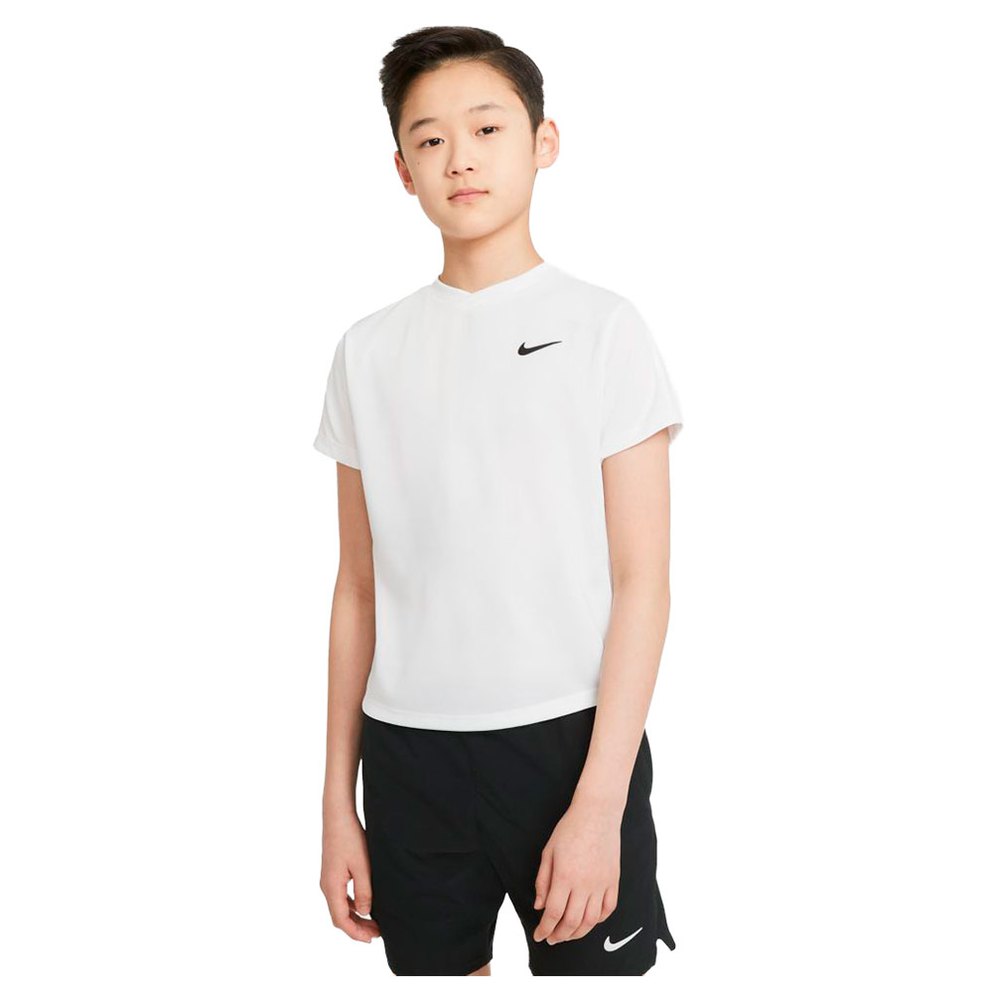 Nike Court Dri Fit Victory Short Sleeve T-shirt White 8-9 Years Boy