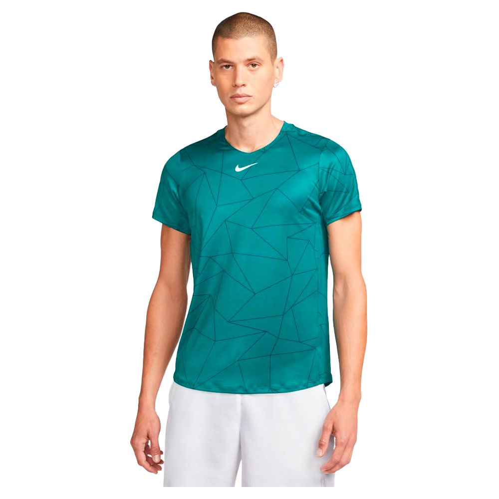 Nike Court Dri Fit Advantage Printed Short Sleeve T-shirt Green XL Man