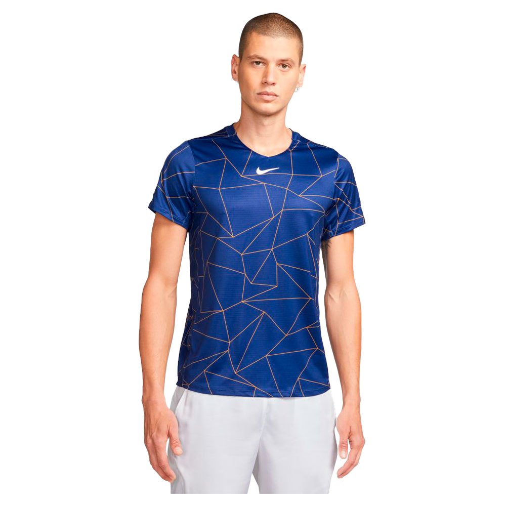 Nike Court Dri Fit Advantage Printed Short Sleeve T-shirt Blue S Man