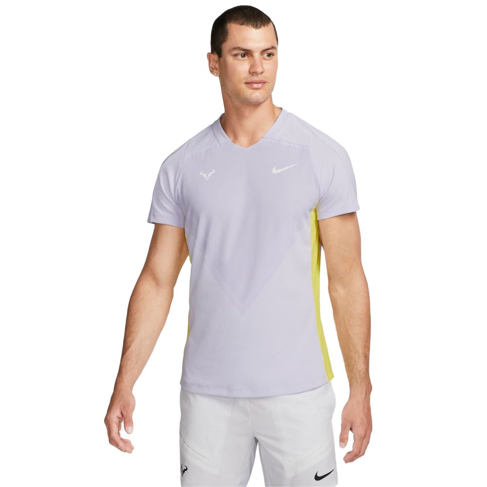 Nike Court Dri Fit Advantage Rafa Short Sleeve T-shirt Purple 2XL Man